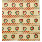 Weihnachtskränze Strickmuster Duschvorhang (Vorderseite)