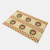 Weihnachtskränze Strickmuster Fußmatte (Schrägansicht)