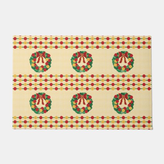 Weihnachtskränze Strickmuster Fußmatte (Vorderseite)