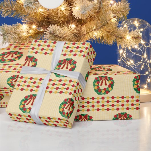 Weihnachtskränze Strickmuster Geschenkpapier (Feiertage)