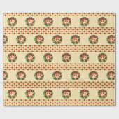 Weihnachtskränze Strickmuster Geschenkpapier (Flach)