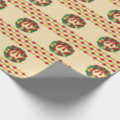 Weihnachtskränze Strickmuster Geschenkpapier (Ecke)