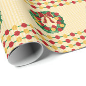 Weihnachtskränze Strickmuster Geschenkpapier (Rolleneckpunkt)