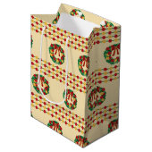Weihnachtskränze Strickmuster Mittlere Geschenktüte (Vorderseite Schrägansicht)