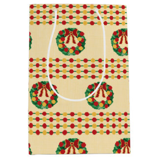 Weihnachtskränze Strickmuster Mittlere Geschenktüte