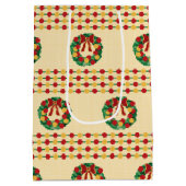 Weihnachtskränze Strickmuster Mittlere Geschenktüte (Rückseite)