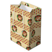 Weihnachtskränze Strickmuster Mittlere Geschenktüte (Rückseite Schrägansicht)
