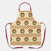 Weihnachtskränze Strickmuster Schürze (Vorderseite)