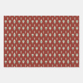 Weihnachtskränze und Ornamente Geschenkverpackungs Geschenkpapier Set (Vorderseite)