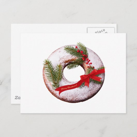 Weihnachtskrapfen Feiertagspostkarte (Vorne/Hinten)