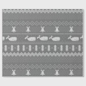 Weihnachtskraut gegossene Muster Whale Gray Geschenkpapier (Flach)