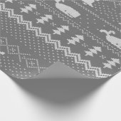 Weihnachtskraut gegossene Muster Whale Gray Geschenkpapier (Ecke)