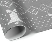 Weihnachtskraut gegossene Muster Whale Gray Geschenkpapier (Rolleneckpunkt)