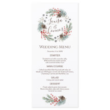 Weihnachtskraut Pine Berry Snowflake Hochzeitsmenü
