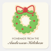 Weihnachtskraut Regenbogen Keks Quadratischer Aufkleber (Vorderseite)