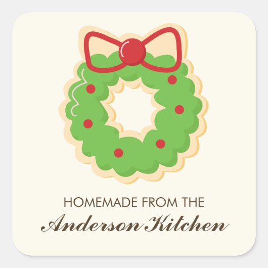 Weihnachtskraut Regenbogen Keks Quadratischer Aufkleber (Vorderseite)