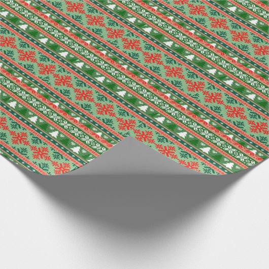 Weihnachtskraut-Strick Geschenkpapier (Ecke)