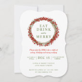 Weihnachtskraut trinken und fröhliches Party sein Einladung (Vorderseite)