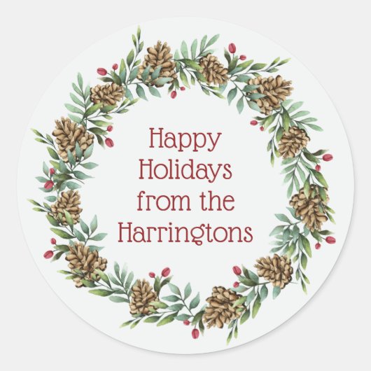 Weihnachtskrautaufkleber im benutzerdefinierten Te Runder Aufkleber (Vorderseite)