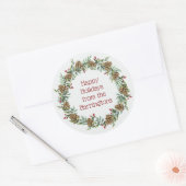 Weihnachtskrautaufkleber im benutzerdefinierten Te Runder Aufkleber (Umschlag)