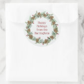 Weihnachtskrautaufkleber im benutzerdefinierten Te Runder Aufkleber (Tasche)