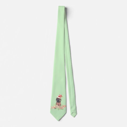 Weihnachtskrawatte mit Welpen Bracke Krawatte (Vorderseite)