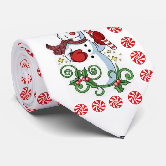 Weihnachtskrawatte, Schneemann Krawatte (Gerollt)