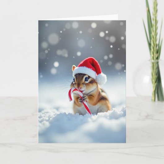 Weihnachtskreatur-Schneekarte Karte (Vorderseite)