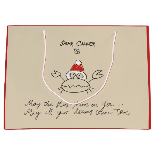 Weihnachtskrebs Astrologie Horoskop Rotes Elegant Große Geschenktüte (Vorderseite)