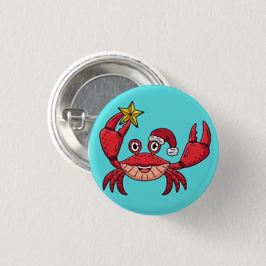 Weihnachtskrebs Button (Vorne & Hinten)