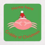 Weihnachtskrebs Custom Etiketten (Design 1)