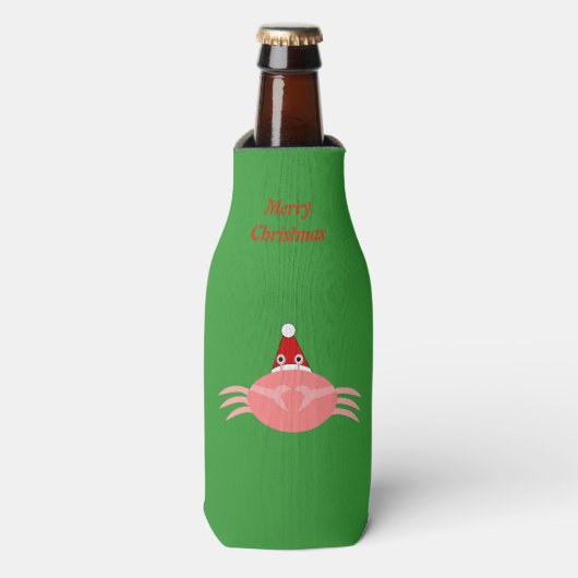 Weihnachtskrebs Custom Flaschenkühler (Flaschenvorderseite)