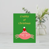 Weihnachtskrebs Custom Folien Feiertagspostkarte (Stehend vorne)