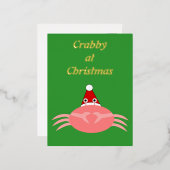 Weihnachtskrebs Custom Folien Feiertagspostkarte (Vorderseite/Rückseite)