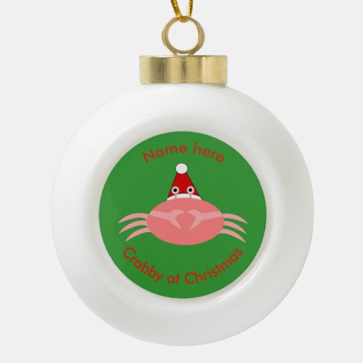 Weihnachtskrebs Custom Ornament (Vorderseite)