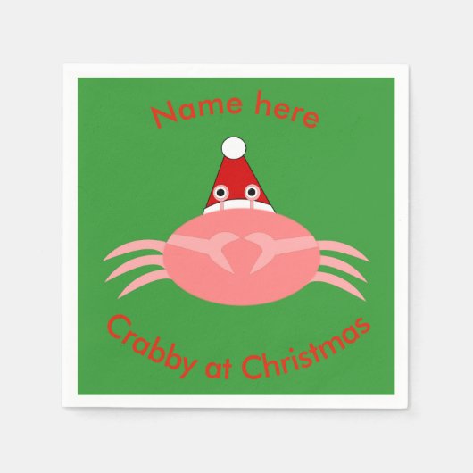 Weihnachtskrebs Custom Paper Napkins Serviette (Vorderseite)