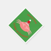 Weihnachtskrebs Custom Paper Napkins Serviette (Ecke)