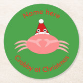 Weihnachtskrebs Custom Paper Untersetzer (Vorderseite)