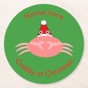 Weihnachtskrebs Custom Paper Untersetzer