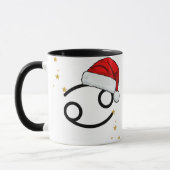 Weihnachtskrebs Sternzeichen Santa Hut Tasse (Links)