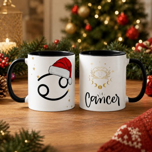 Weihnachtskrebs Sternzeichen Santa Hut Tasse