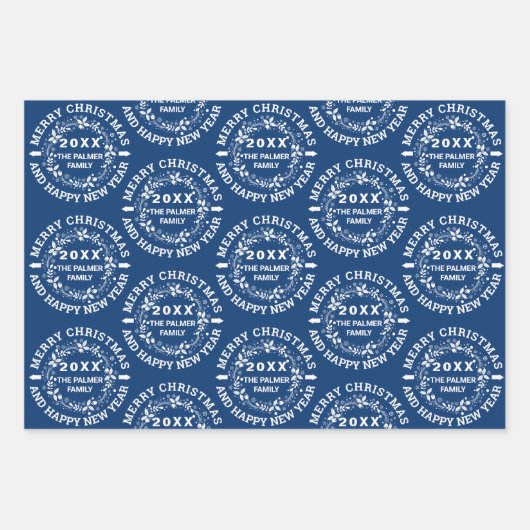 Weihnachtskreide: Name rot, grün, blau Geschenkpapier Set (Vorderseite 3)