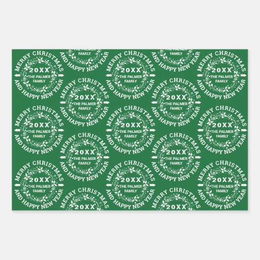 Weihnachtskreide: Name rot, grün, blau Geschenkpapier Set (Vorderseite 2)