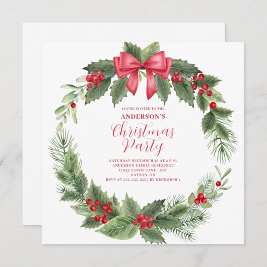 Weihnachtskreide-Party Einladung (Vorne/Hinten)