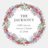 Weihnachtskreide-Rücksendeadresse Runder Aufkleber (Vorderseite)