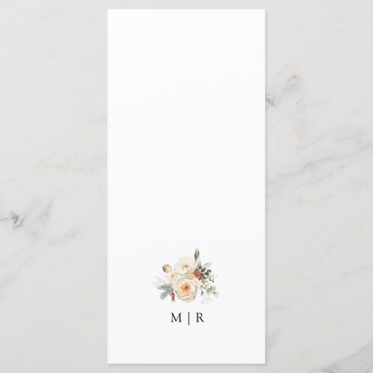 Weihnachtskreide - Winter-Hochzeitmenü Menükarte (Rückseite)