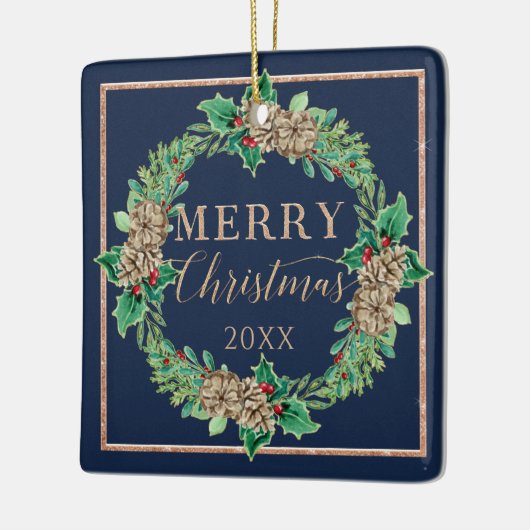 Weihnachtskreidevorschlag für Navy: Holly Leaf Fol Keramikornament (Links)