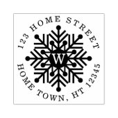Weihnachtskreis-Monogramm-Schneeflocke-Rücksendead Gummistempel (Prägung)