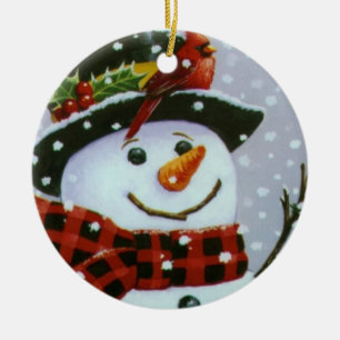 Weihnachtskreis-Verzierung/Schneemann Keramik Ornament