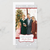 Weihnachtskreise - Rotes Silber Feiertagskarte (Vorne/Hinten)